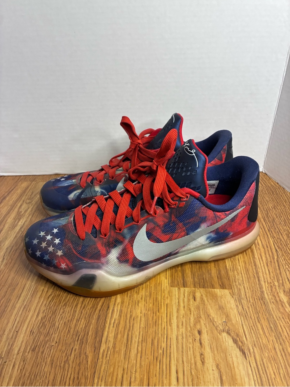 Nike Kobe 10 Independence Day American Flag Basketball Shoes Size 8.5 Men Boys